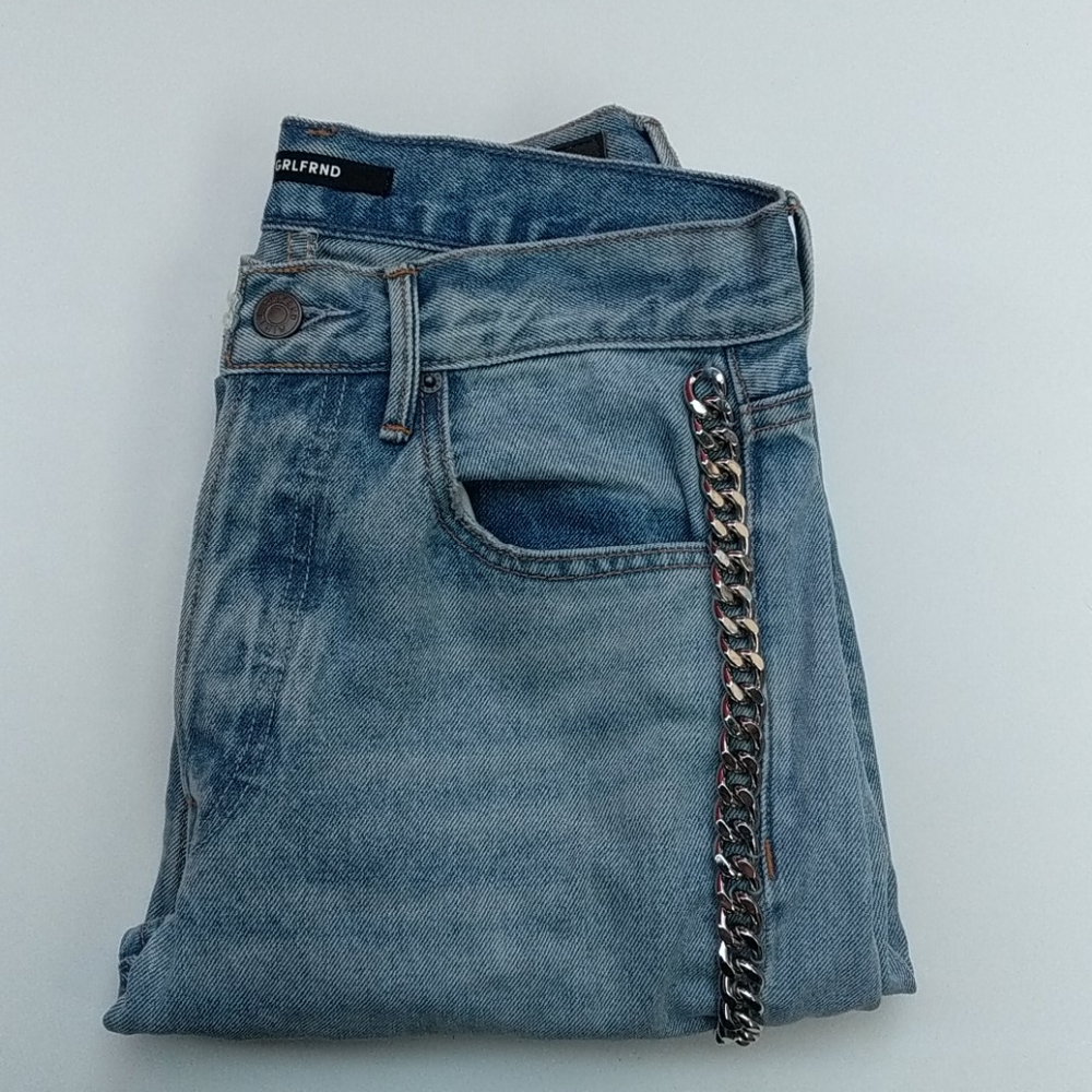 •SOLD• GRLFRND Blue Denim Jeans with Chain Detail
